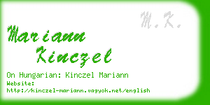 mariann kinczel business card